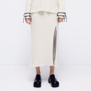 Zara Whip Stitch Ribbed Knit Skirt